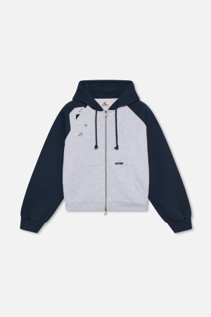 Navy Scuffers Inside Zipper