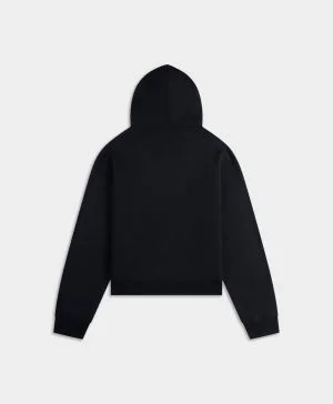 Black Boxy Hoodie Zip Up