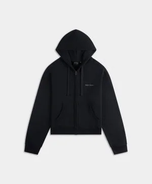 Black Boxy Hoodie Zip Up